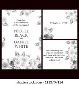 Invitation with floral background