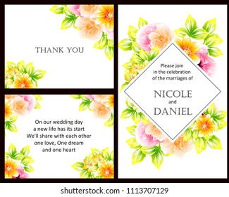 Invitation with floral background