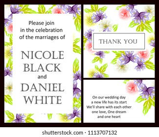 Invitation with floral background