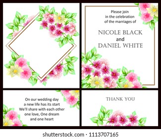 Invitation with floral background