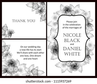 Invitation with floral background