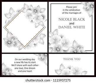 Invitation with floral background