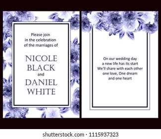 Invitation with floral background