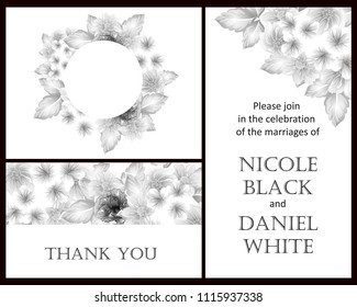 Invitation with floral background