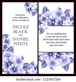 Invitation with floral background