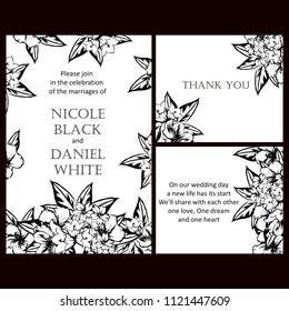 Invitation with floral background
