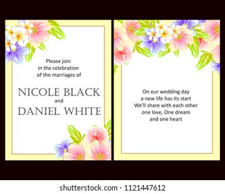 Invitation with floral background