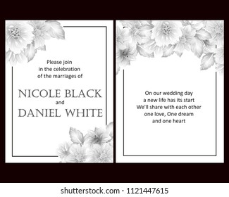 Invitation with floral background
