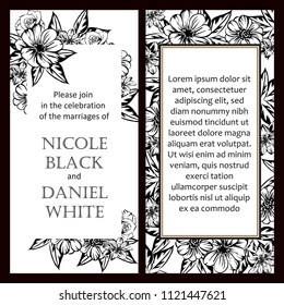 Invitation with floral background