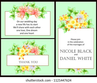 Invitation with floral background