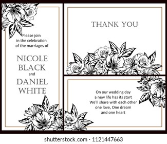 Invitation with floral background