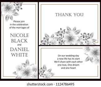 Invitation with floral background