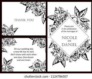 Invitation with floral background