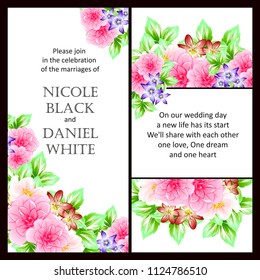 Invitation with floral background