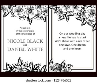 Invitation with floral background