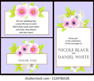 Invitation with floral background