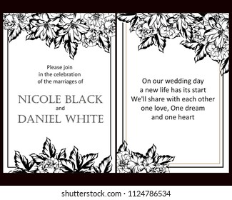 Invitation with floral background