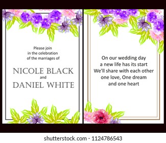 Invitation with floral background