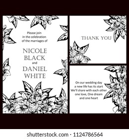Invitation with floral background