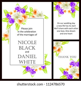 Invitation with floral background