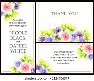 Invitation with floral background