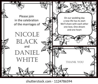 Invitation with floral background