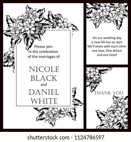 Invitation with floral background
