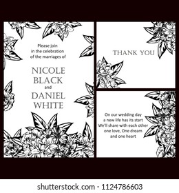 Invitation with floral background