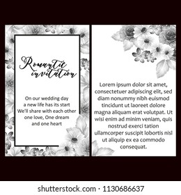 Invitation with floral background