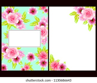Invitation with floral background