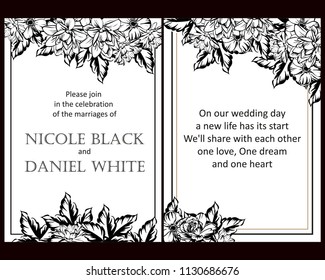 Invitation with floral background