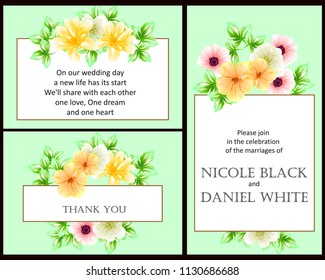 Invitation with floral background