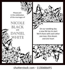 Invitation with floral background