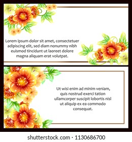 Invitation with floral background