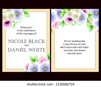 Invitation with floral background