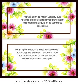 Invitation with floral background