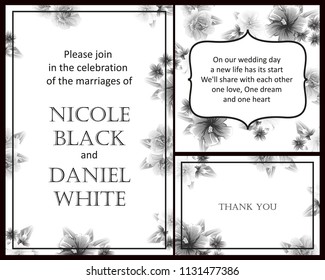 Invitation with floral background