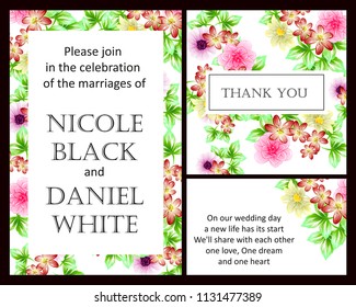 Invitation with floral background
