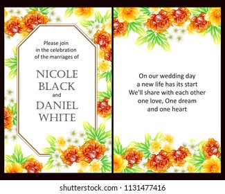 Invitation with floral background