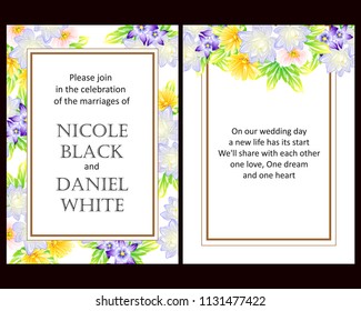 Invitation with floral background