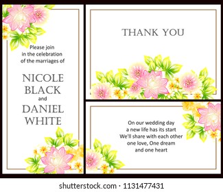 Invitation with floral background