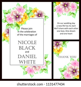 Invitation with floral background