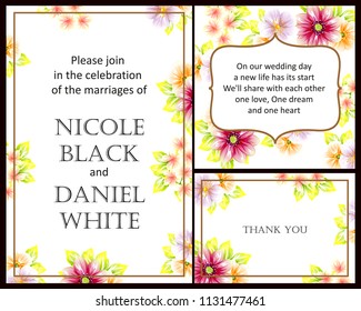 Invitation with floral background