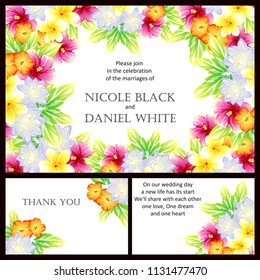 Invitation with floral background