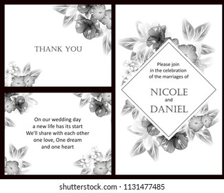Invitation with floral background
