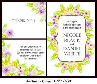 Invitation with floral background