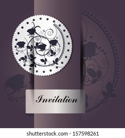Invitation with floral background