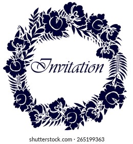 Invitation with floral background