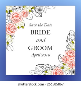Invitation with floral background