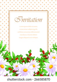 Invitation with floral background